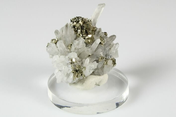 Quartz Crystal Cluster with Pyrite - Huanzala Mine, Peru #187317